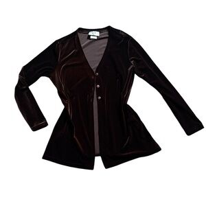 EATON Y2K brown velvet cardigan, small/medium
